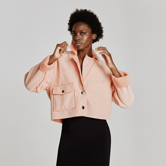 peach jacket zara
